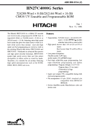 Datasheet HN27C4000G-12 manufacturer Hitachi