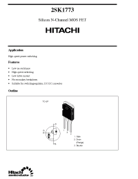 Datasheet K1773 manufacturer Hitachi