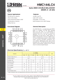 Datasheet HMC144LC4 manufacturer Hittite