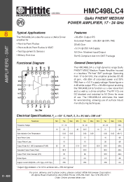 Datasheet HMC498LC4 manufacturer Hittite