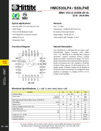 Datasheet HMC533LP4 manufacturer Hittite