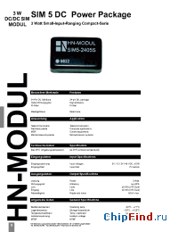 Datasheet SIM5-0515D manufacturer HN Electronic