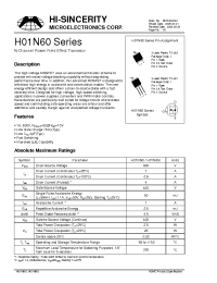 Datasheet H01N60I manufacturer Hi-Sincerity