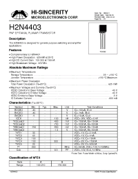 Datasheet H2N4403 manufacturer Hi-Sincerity