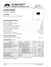 Datasheet H2N7002 manufacturer Hi-Sincerity