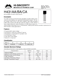 Datasheet H431AA manufacturer Hi-Sincerity