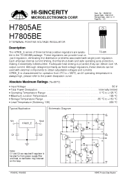 Datasheet H7805AE manufacturer Hi-Sincerity