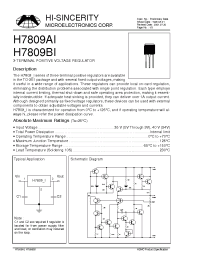 Datasheet H7809BI manufacturer Hi-Sincerity