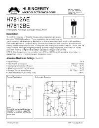 Datasheet H7812BE manufacturer Hi-Sincerity