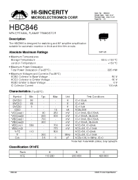 Datasheet HBC847 manufacturer Hi-Sincerity