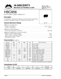 Datasheet HBC856 manufacturer Hi-Sincerity