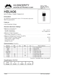 Datasheet HBU406 manufacturer Hi-Sincerity