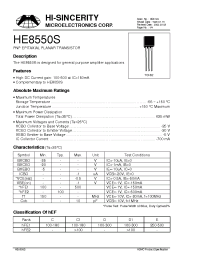 Datasheet HE8550S manufacturer Hi-Sincerity