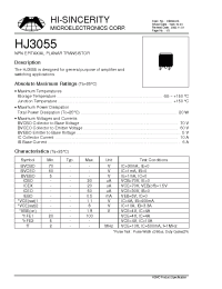 Datasheet HJ3055 manufacturer Hi-Sincerity