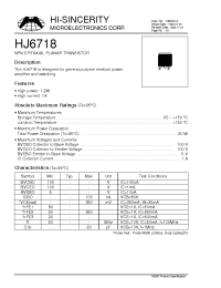 Datasheet HJ6718 manufacturer Hi-Sincerity