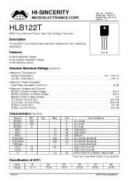 Datasheet HLB122T manufacturer Hi-Sincerity