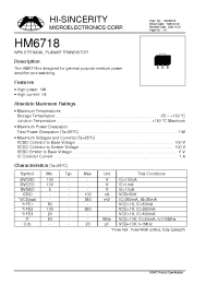 Datasheet HM6718 manufacturer Hi-Sincerity