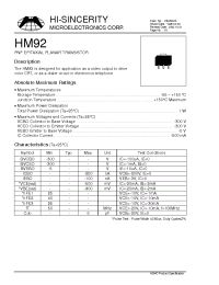 Datasheet HM92 manufacturer Hi-Sincerity