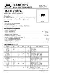 Datasheet HMBT2907 manufacturer Hi-Sincerity