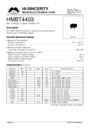 Datasheet HMBT4403 manufacturer Hi-Sincerity