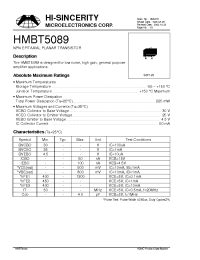 Datasheet HMBT5089 manufacturer Hi-Sincerity