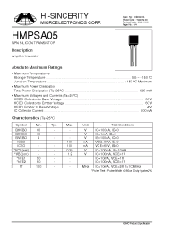 Datasheet HMPSA05 manufacturer Hi-Sincerity