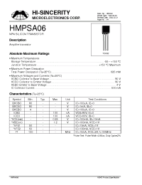 Datasheet HMPSA06 manufacturer Hi-Sincerity