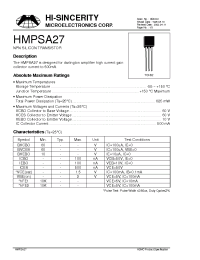 Datasheet HMPSA27 manufacturer Hi-Sincerity