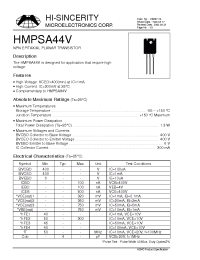 Datasheet HMPSA44V manufacturer Hi-Sincerity