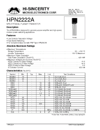 Datasheet HPN2222A manufacturer Hi-Sincerity