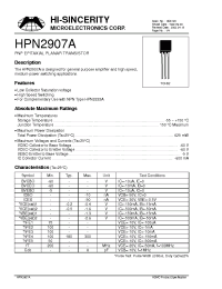 Datasheet HPN2907A manufacturer Hi-Sincerity