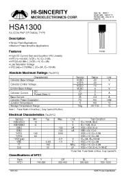 Datasheet HSA1300 manufacturer Hi-Sincerity