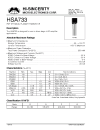 Datasheet HSA733 manufacturer Hi-Sincerity