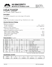 Datasheet HSA733SP manufacturer Hi-Sincerity