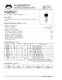 Datasheet HSB507 manufacturer Hi-Sincerity