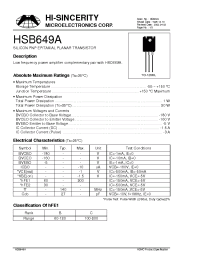 Datasheet HSB649A manufacturer Hi-Sincerity