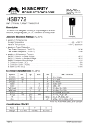 Datasheet HSB772 manufacturer Hi-Sincerity