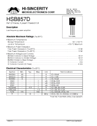 Datasheet HSB857D manufacturer Hi-Sincerity