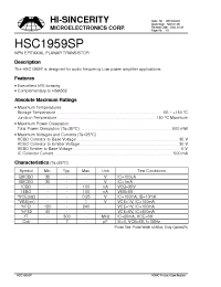 Datasheet HSC1959SP manufacturer Hi-Sincerity