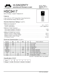 Datasheet HSC3417 manufacturer Hi-Sincerity