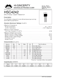 Datasheet HSC4242 manufacturer Hi-Sincerity