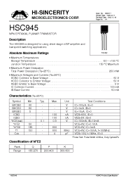 Datasheet HSC945 manufacturer Hi-Sincerity
