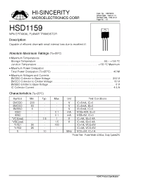 Datasheet HSD1159 manufacturer Hi-Sincerity