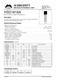 Datasheet HSD1616A manufacturer Hi-Sincerity