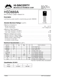 Datasheet HSD669A manufacturer Hi-Sincerity