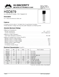 Datasheet HSD879 manufacturer Hi-Sincerity