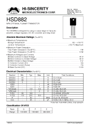 Datasheet HSD882 manufacturer Hi-Sincerity