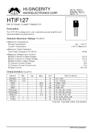 Datasheet HTIF127 manufacturer Hi-Sincerity