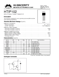 Datasheet HTIP102 manufacturer Hi-Sincerity