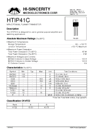 Datasheet HTIP41C manufacturer Hi-Sincerity